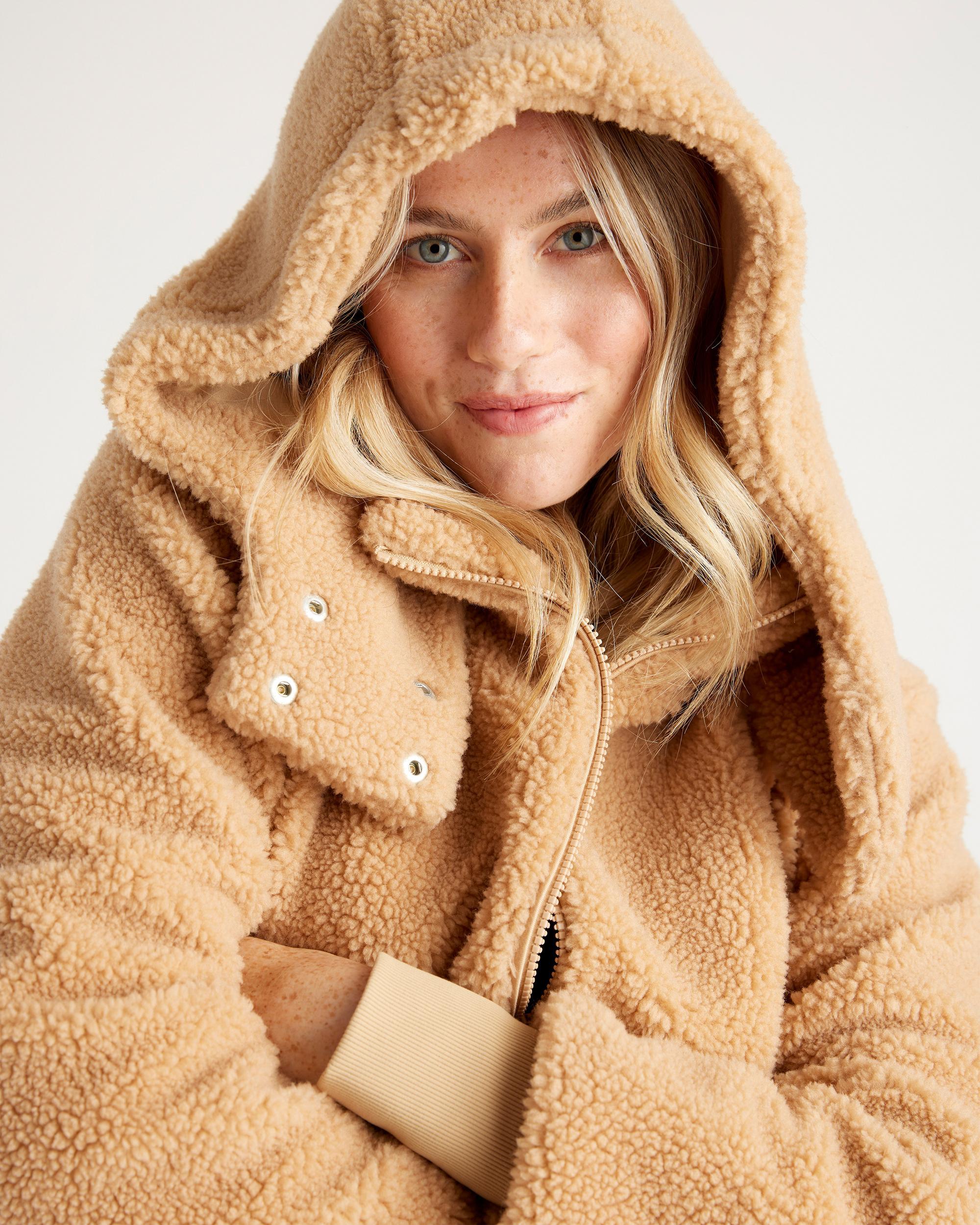 Quince | Women's Hooded Sherpa Jacket Size XL, 100% Polyester Product Image