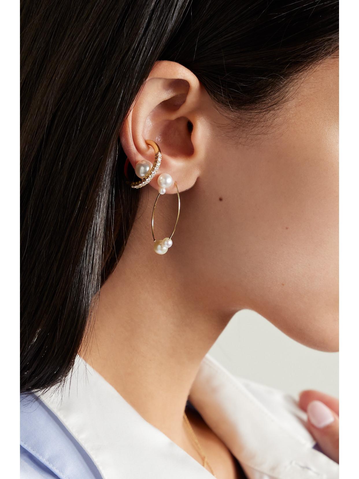 MIZUKI 14-karat Gold Pearl Earrings Product Image