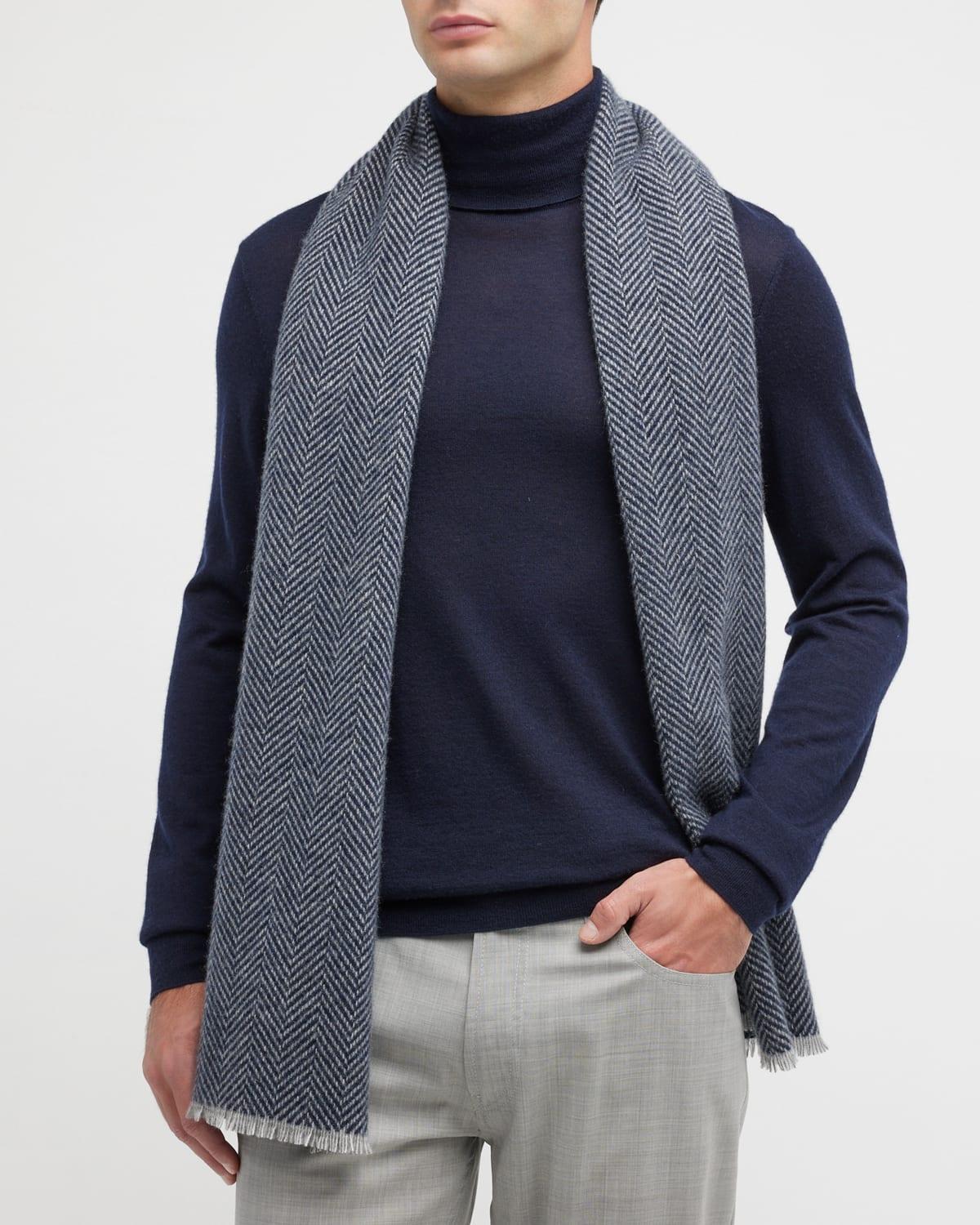 Men's Herringbone Cashmere Scarf Product Image