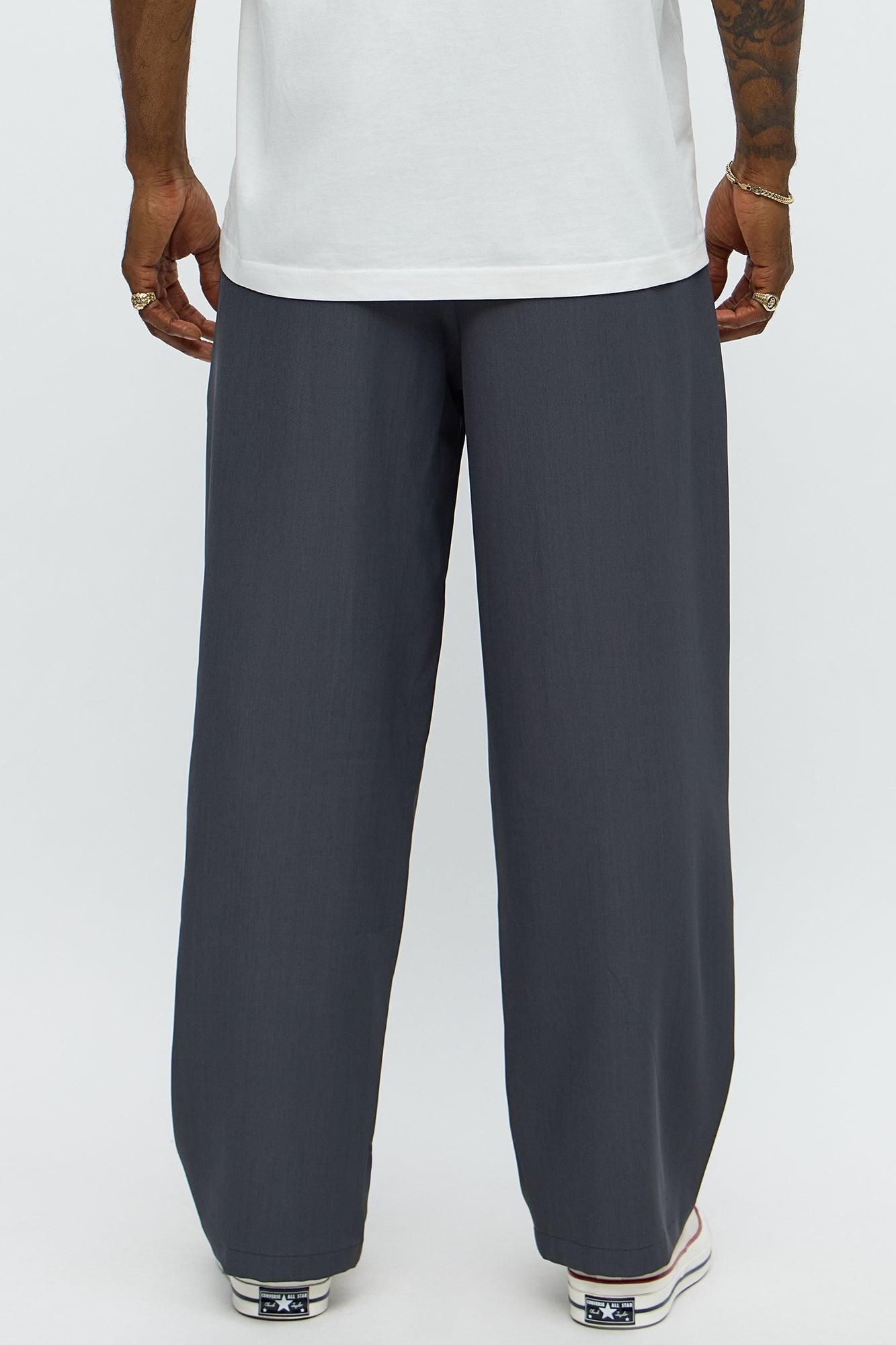 Baggy Pleated Regal Trouser - Charcoal Product Image
