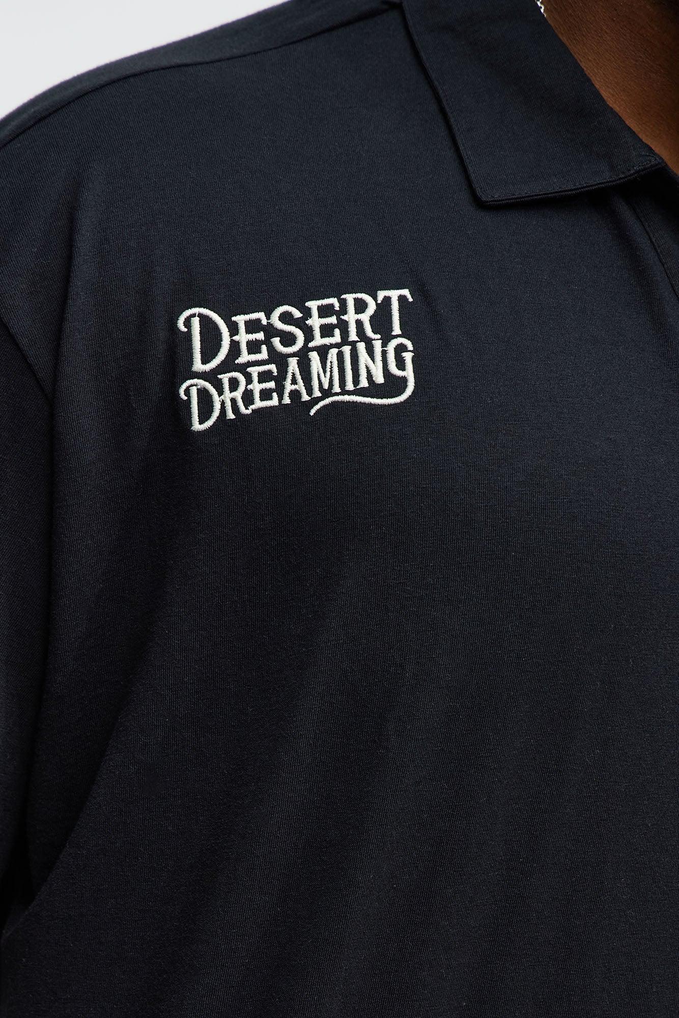 Desert Dreaming Johnny Collar Polo - Black Product Image
