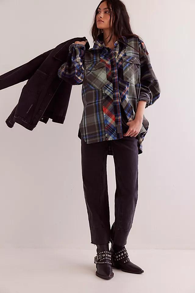 We The Free Patched Up Plaid Shirt Product Image