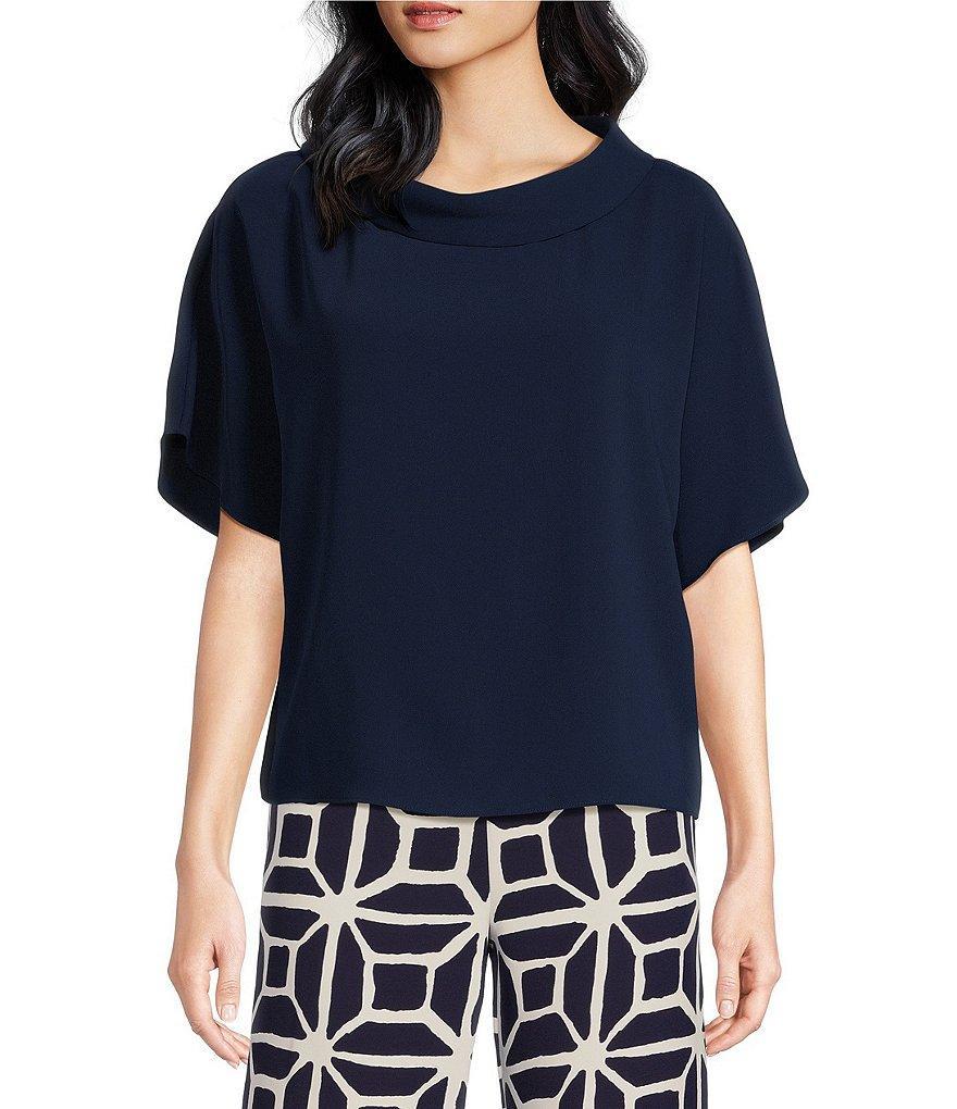 Trina Turk Honeysuckle Folded Boat Neck Short Dolman Sleeve Top Product Image