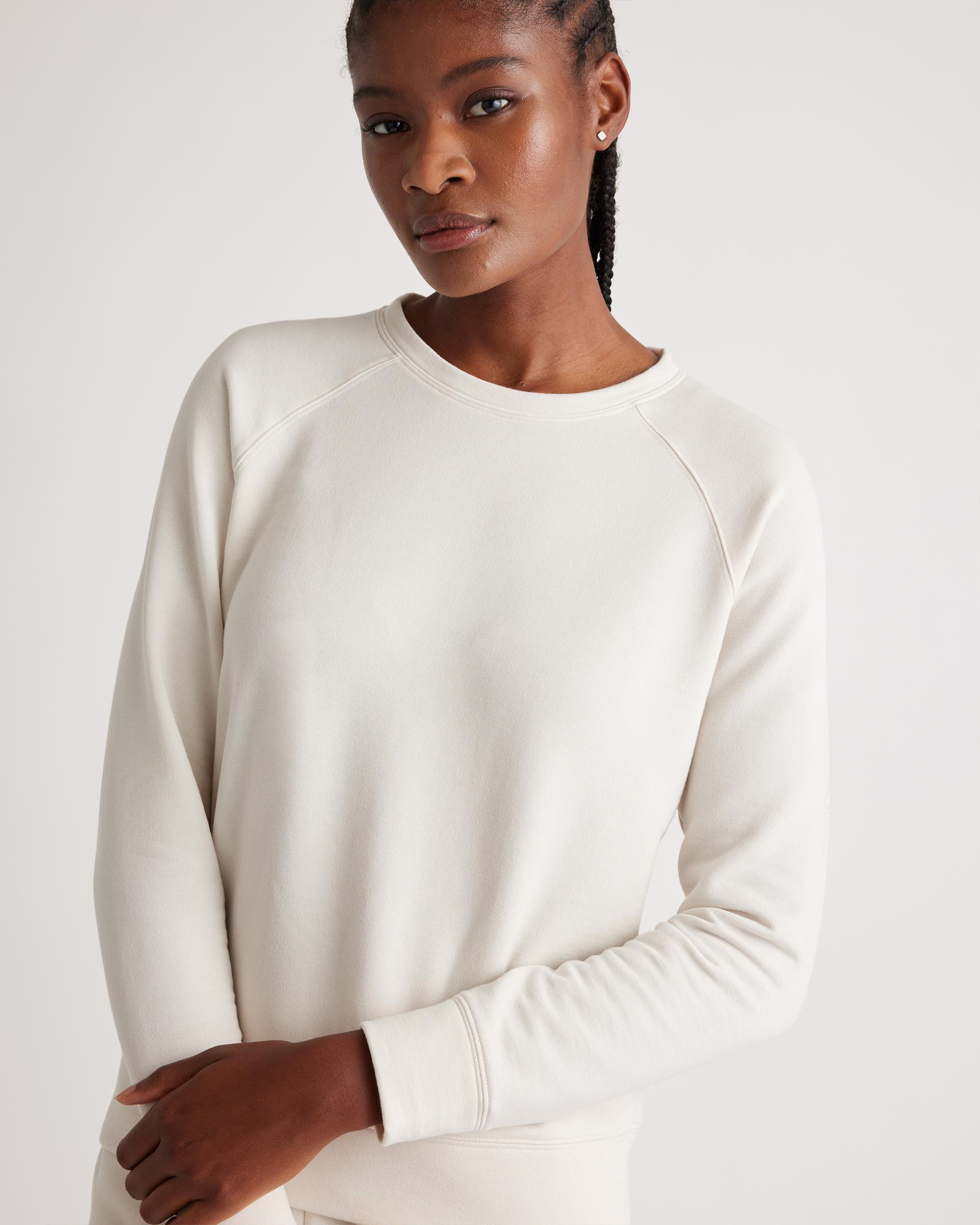 Quince | Women's SuperSoft Fleece Crew Neck Alpaca Sweater Lenzing Modal Product Image