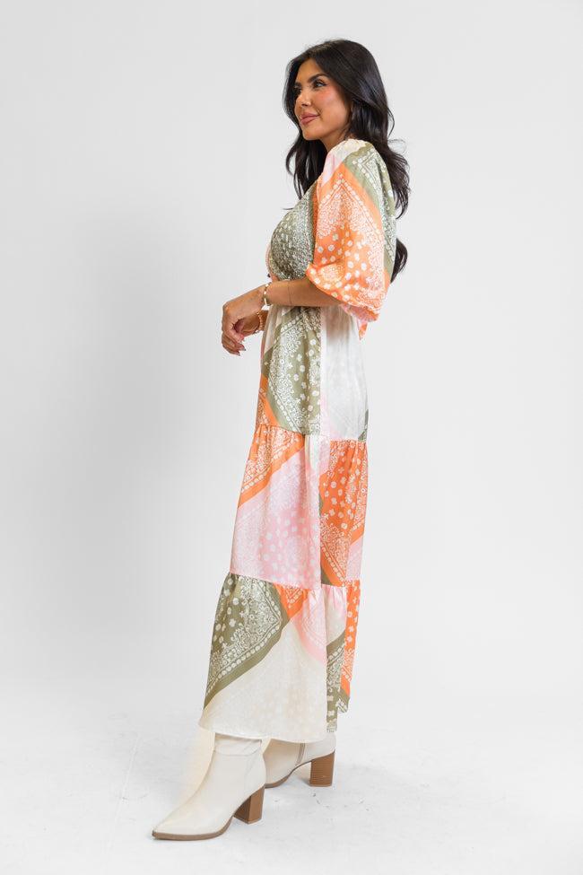 Fall Festivities Multi Patchwork Printed Dress FINAL SALE Product Image
