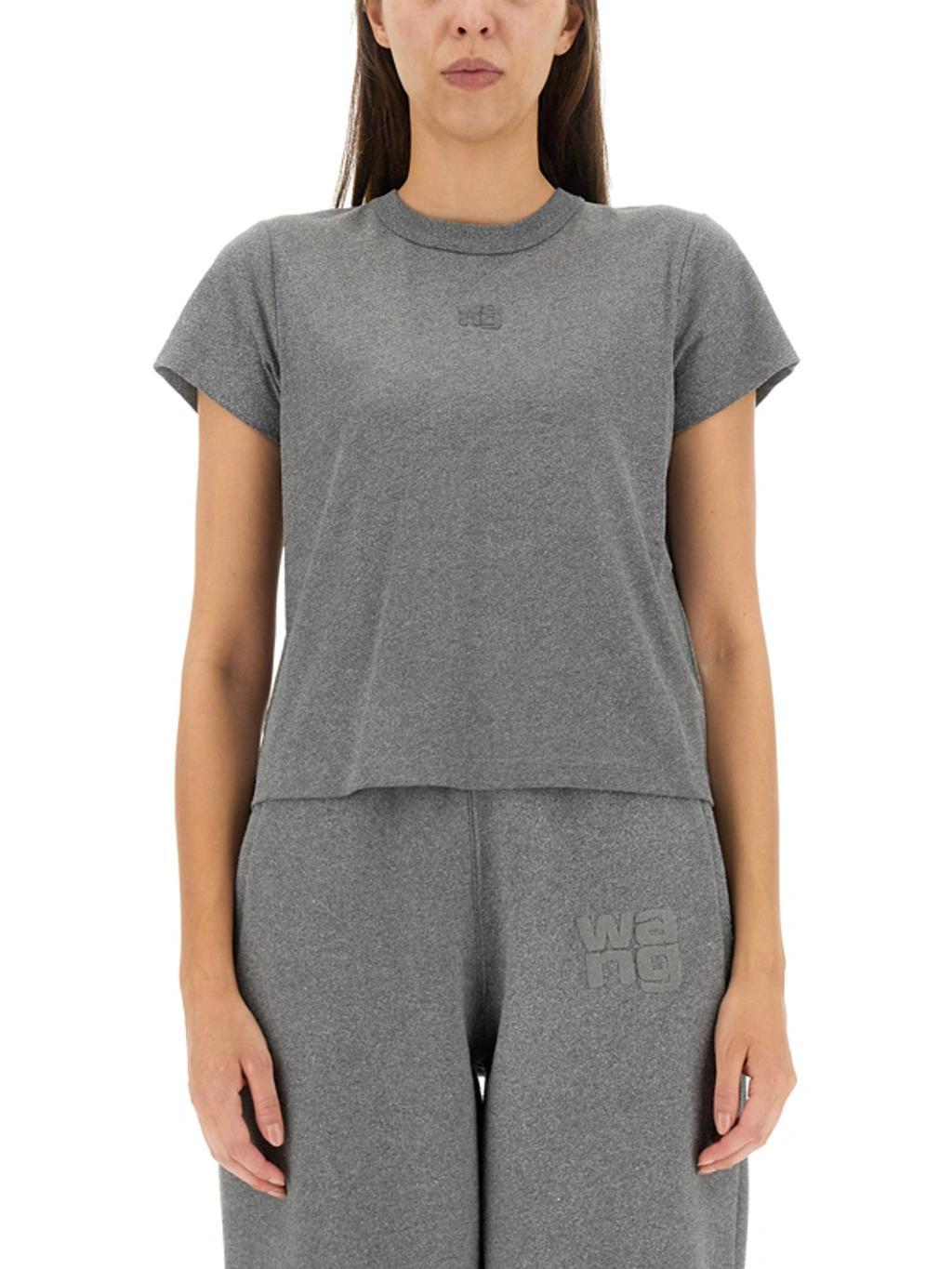 ALEXANDER WANG T T-shirt With Logo In Grey Product Image
