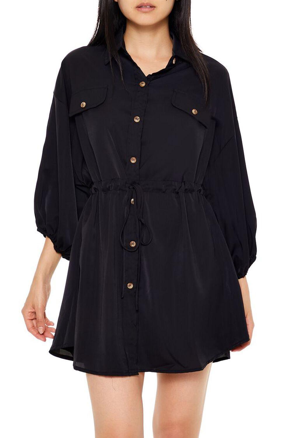 Peasant-Sleeve Shirt Mini Dress | Forever 21 Product Image
