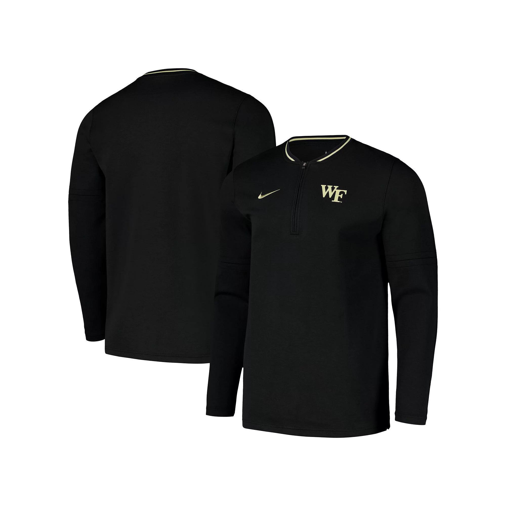Men's Nike Black Wake Forest Demon Deacons Coaches Quarter-Zip Jacket, Size: Large, Wfu Black Product Image