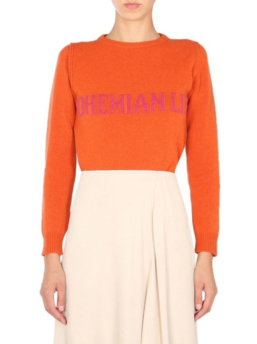 ALBERTA FERRETTI Bohemian Life Sweater In Orange Product Image