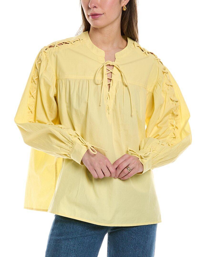 MAJE Woman Top Yellow Size 3 Cotton Product Image