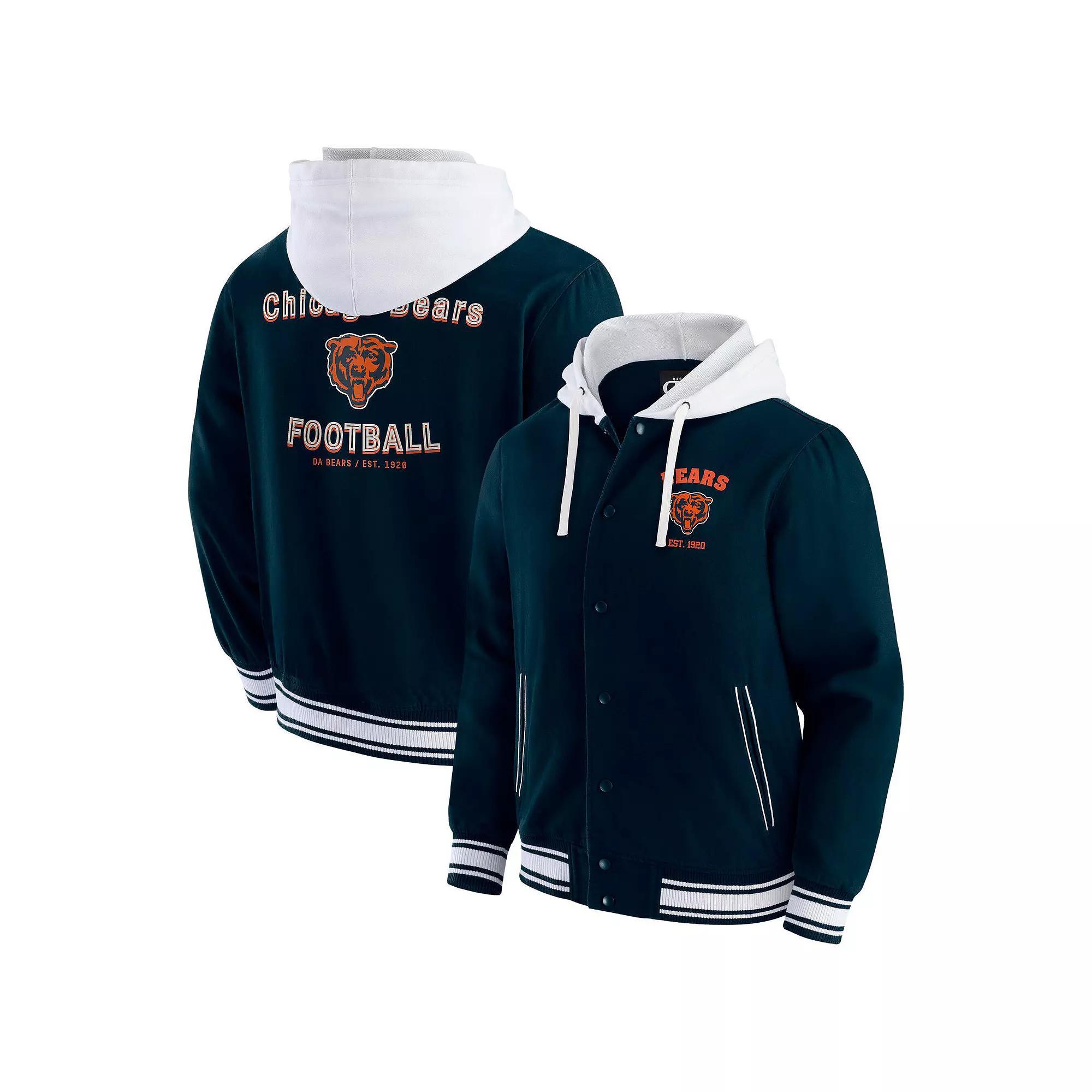 Men's Darius Rucker Collection by Fanatics Navy Chicago Bears Full-Snap Hoodie Jacket, Size: XL, Blue Product Image