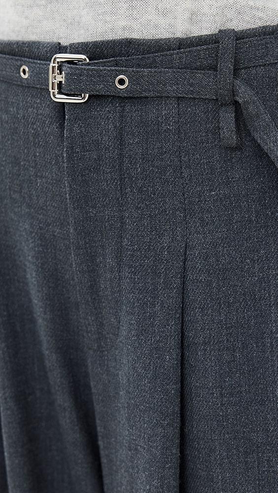 Pixie Market Smoking Belted Grey Wide Leg Pants | Shopbop Product Image