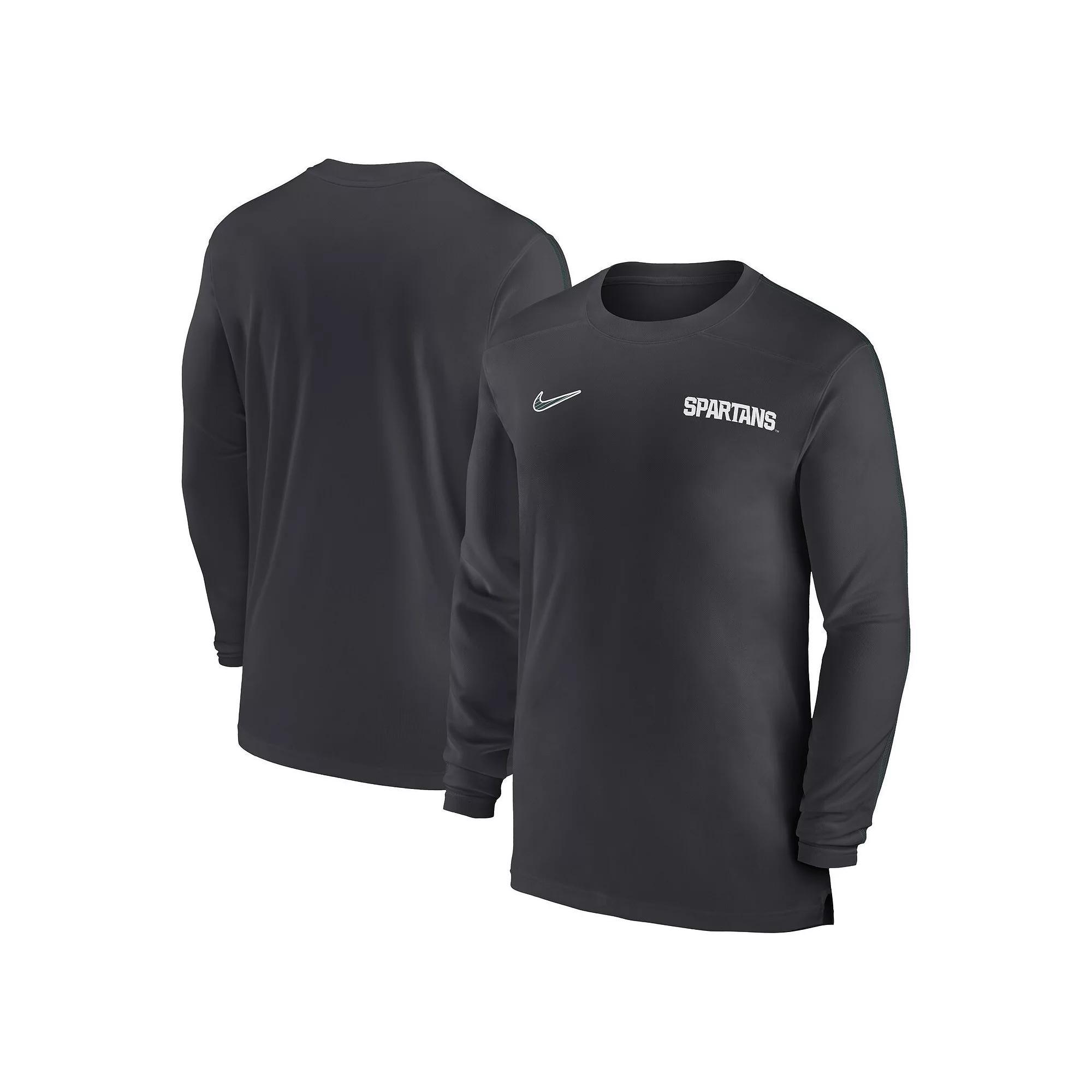 Mens Nike West Virginia Mountaineers 2024 Sideline Coach UV Performance Long Sleeve T-Shirt Blue Product Image