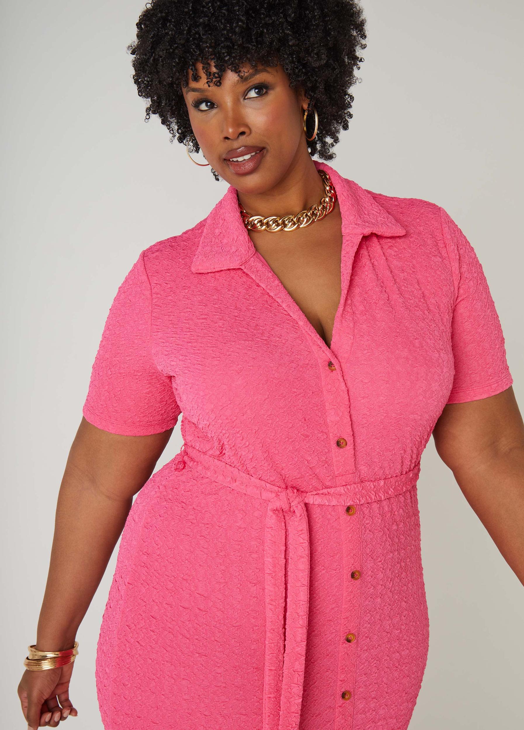 Textured Knit Midaxi Shirtdress Product Image
