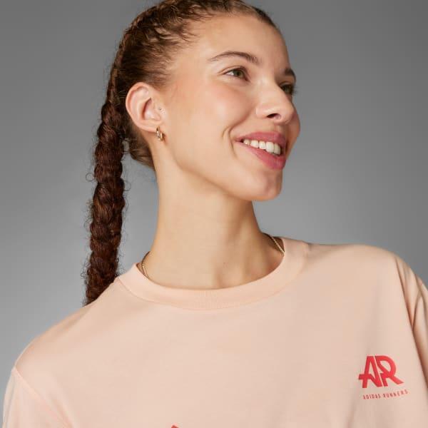 adidas Runners Long Sleeve Tee (Gender Neutral) Powder Coral 2XL Unisex Product Image