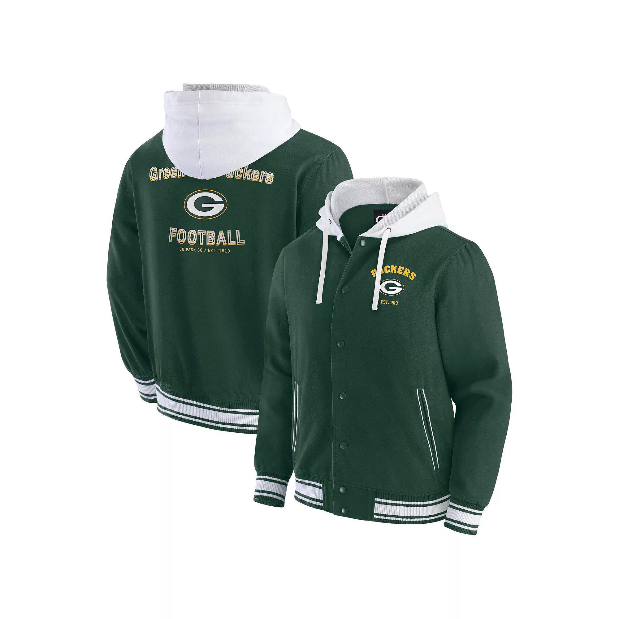 Men's Darius Rucker Collection by Fanatics Green Green Bay Packers Full-Snap Hoodie Jacket, Size: Medium Product Image