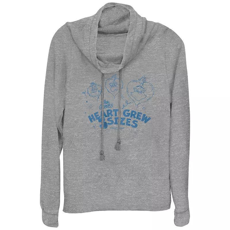 Women's Be Mine Or Give Me Wine Cowlneck Graphic Lightweight Long Sleeve, Size: Small, Gray Grey Product Image