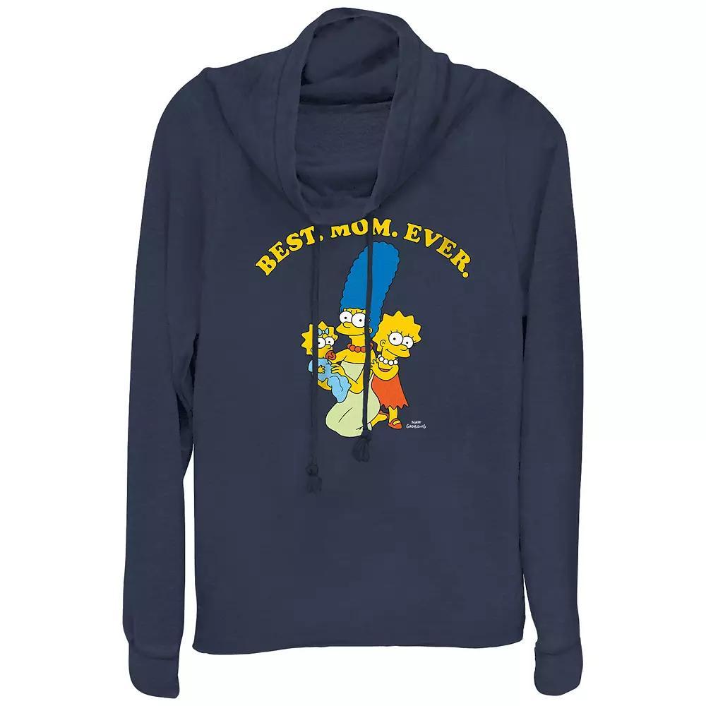 Women's Plus Sunset Over The Sea Cowlneck Graphic Lightweight Long Sleeve, Girl's, Size: 3XL, Blue Product Image
