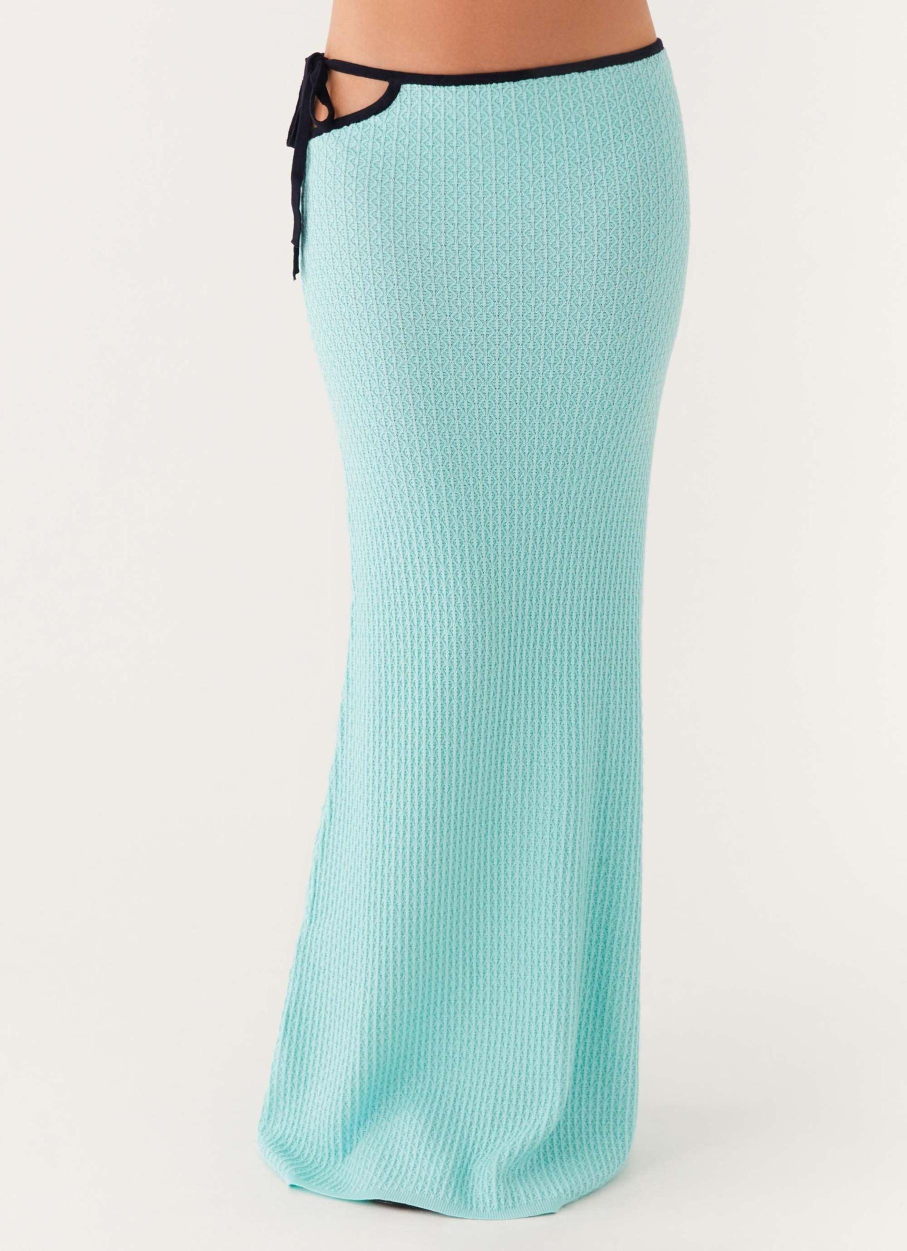 Cameron Crochet Maxi Skirt - Pale Blue Product Image