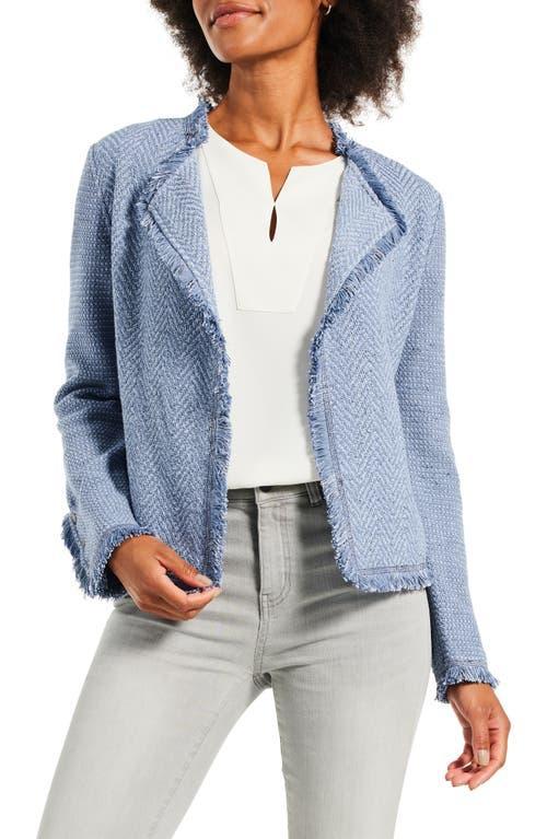 NIC+ZOE Fringe Mix Knit Jacket (Indigo Multi) Women's Clothing Product Image