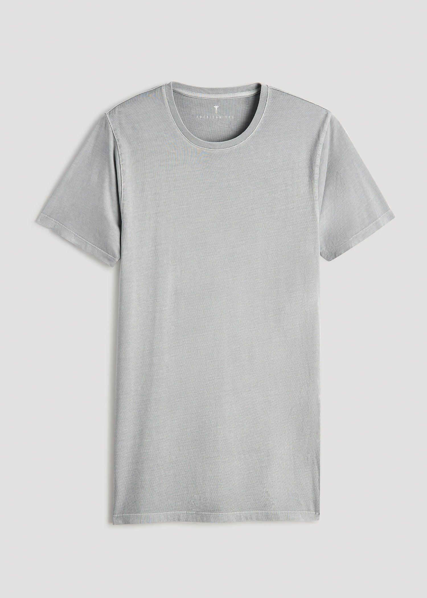 MODERN-FIT Garment Dyed Cotton Men's Tall T-Shirt in Sustained Grey Product Image