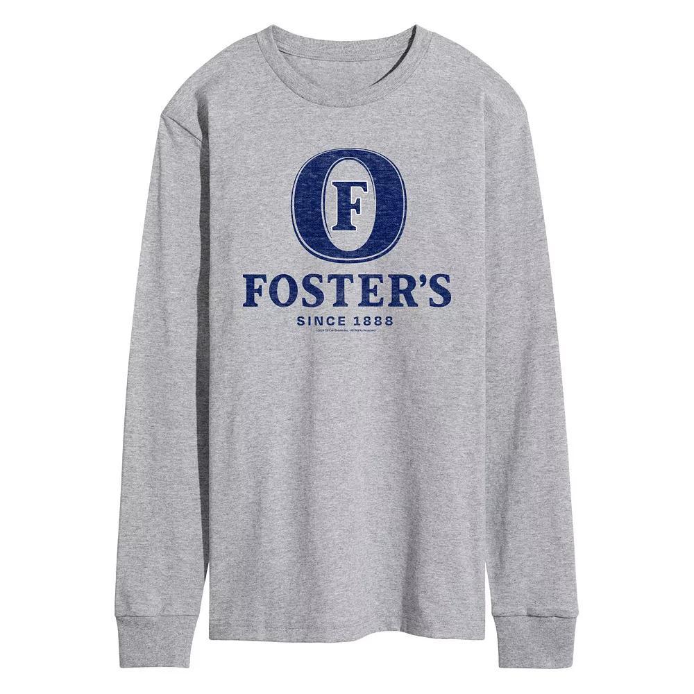 Mens Fosters Logo Long Sleeve Graphic Tee Grey Gray Product Image