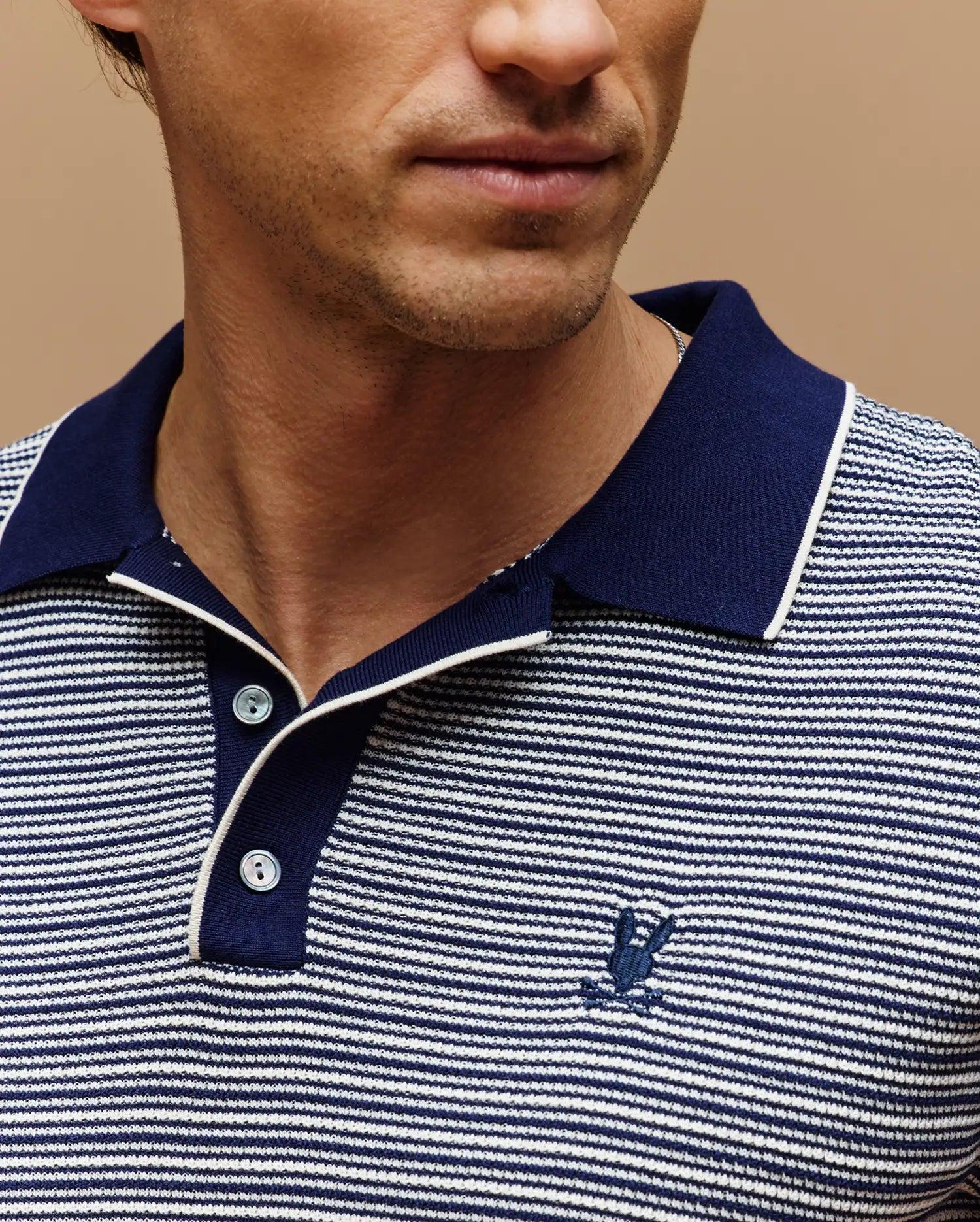MENS KENNY STRIPED KNIT POLO - MT0400003 Male Product Image