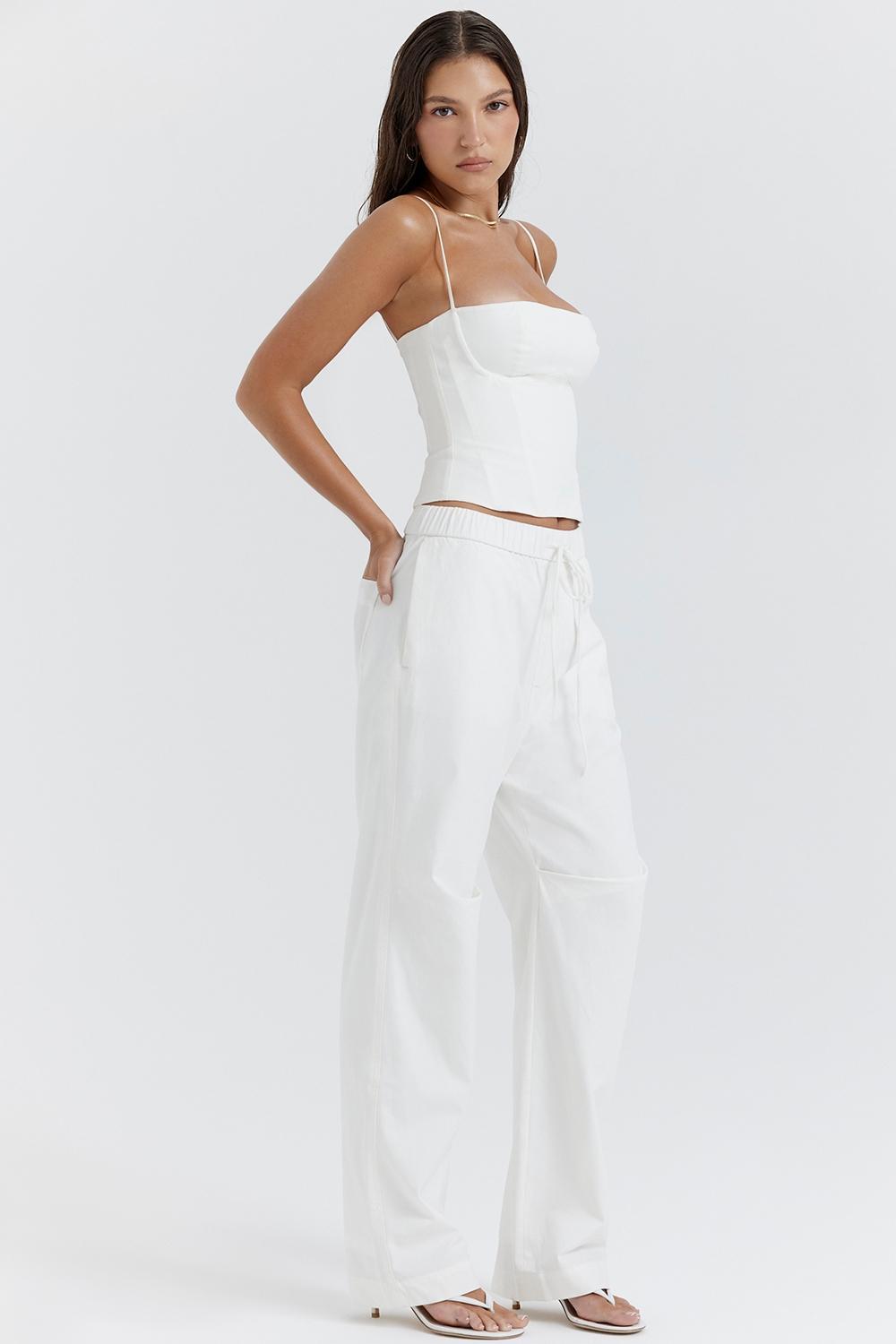 Luna  white cargo trousers - sale Product Image