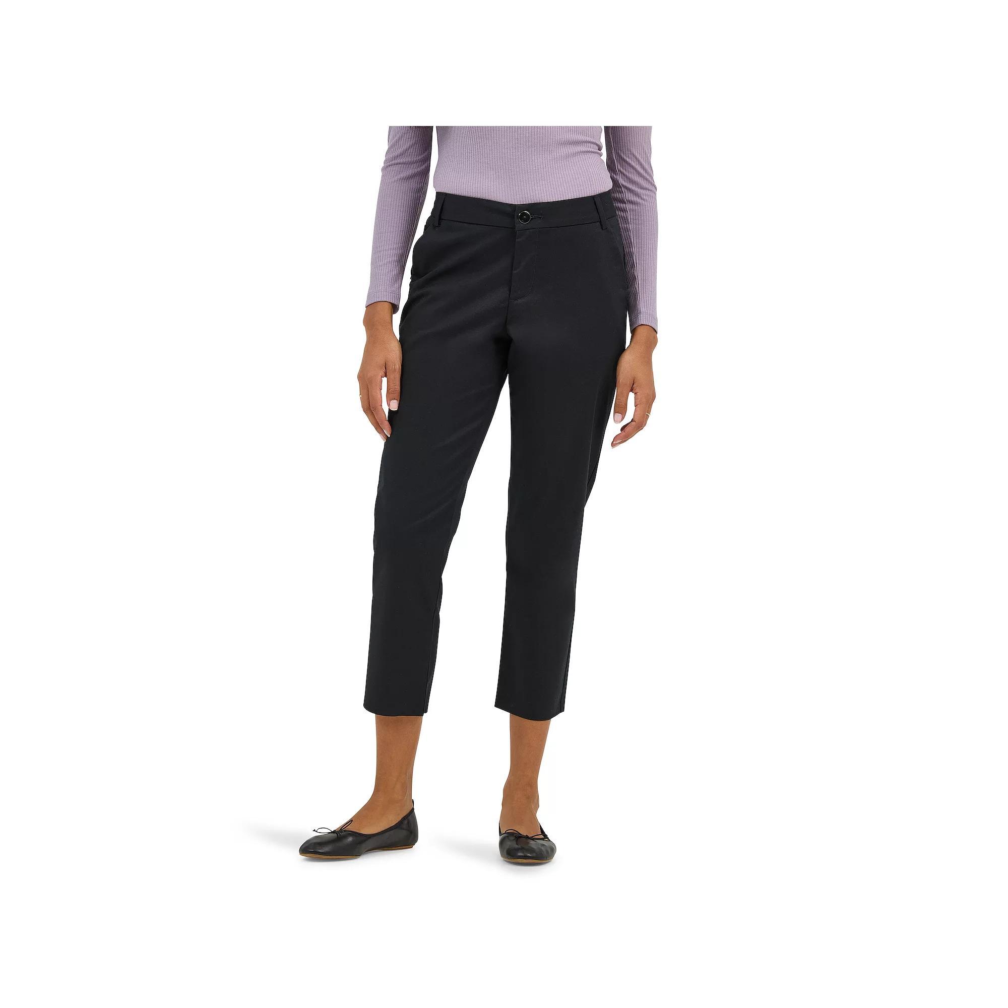 Women's Lee® Wrinkle Free Capri Pants, Size: 14, Black Product Image