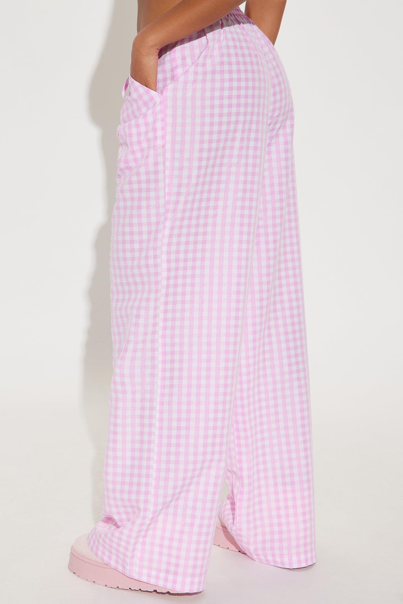 Tonia Gingham Pant - Pink Product Image