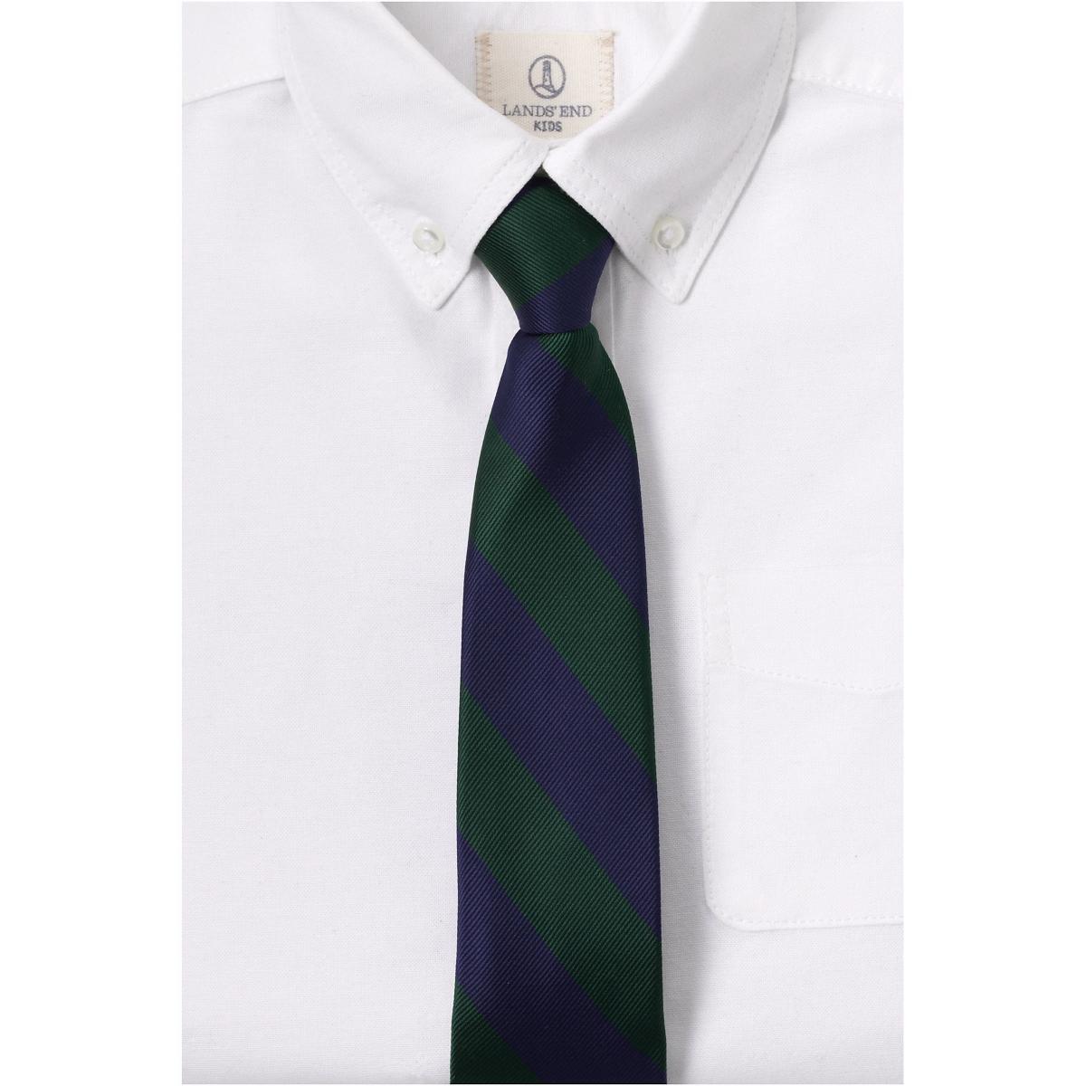 Kids Lands' End School Uniform Stripe Pre-Tied Tie, Size: Small, Classic Navy Red Product Image