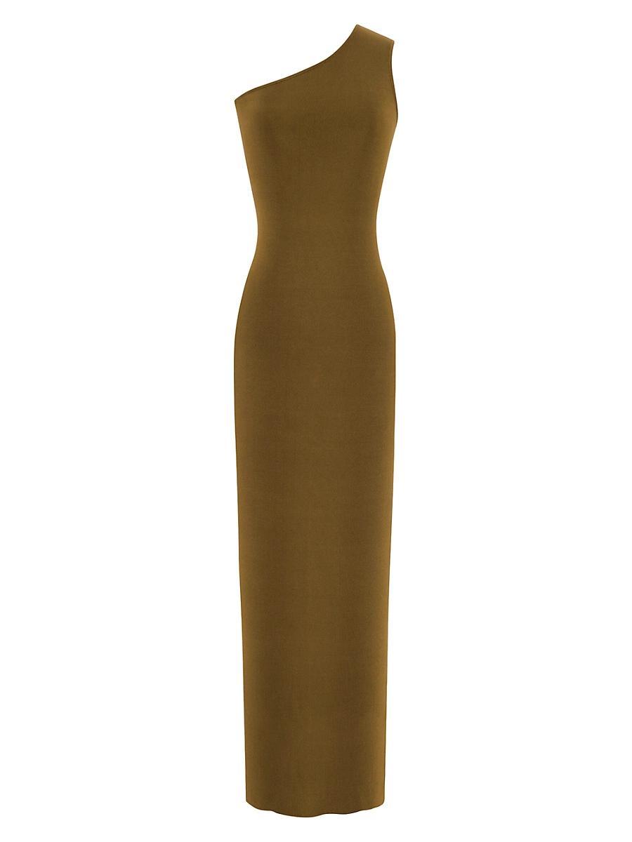 Womens One-Shoulder Dress in Silk Product Image