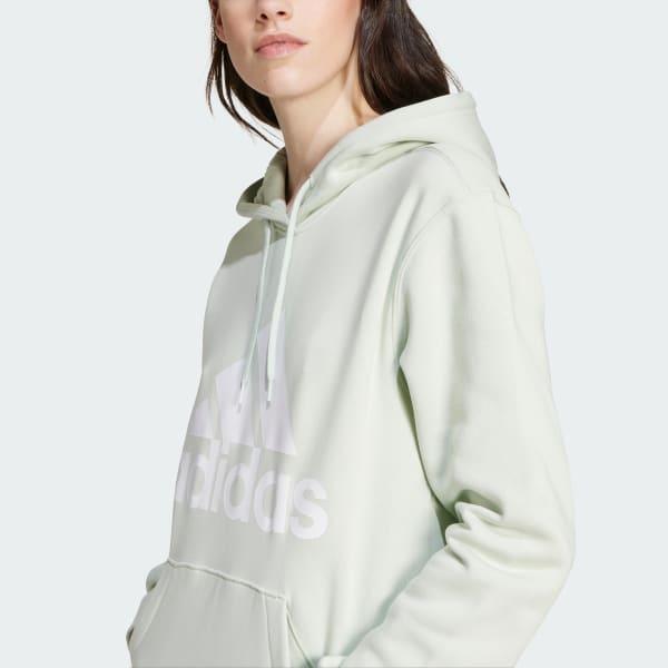adidas Essentials Big Logo Regular Fleece Hoodie Sandy Pink XL Womens Product Image