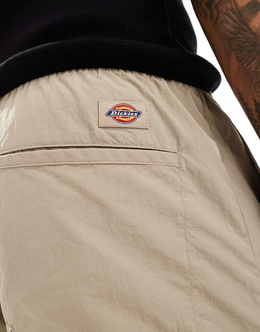 Dickies Jackson tape belt shorts in beige  Product Image