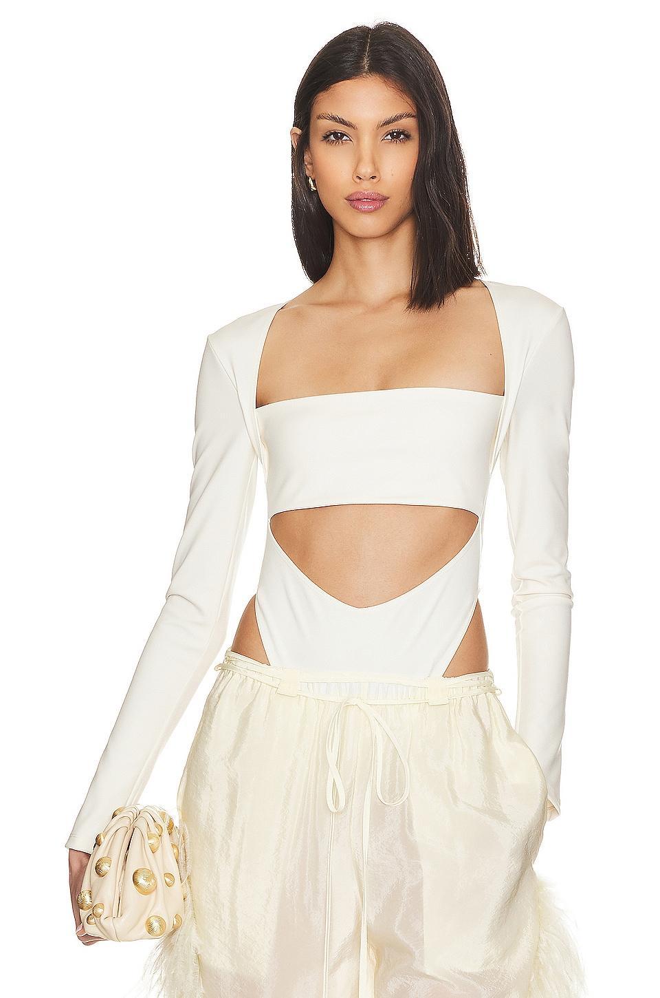 Stretch Scuba Long Sleeve Bandeau Bodysuit Lapointe Product Image