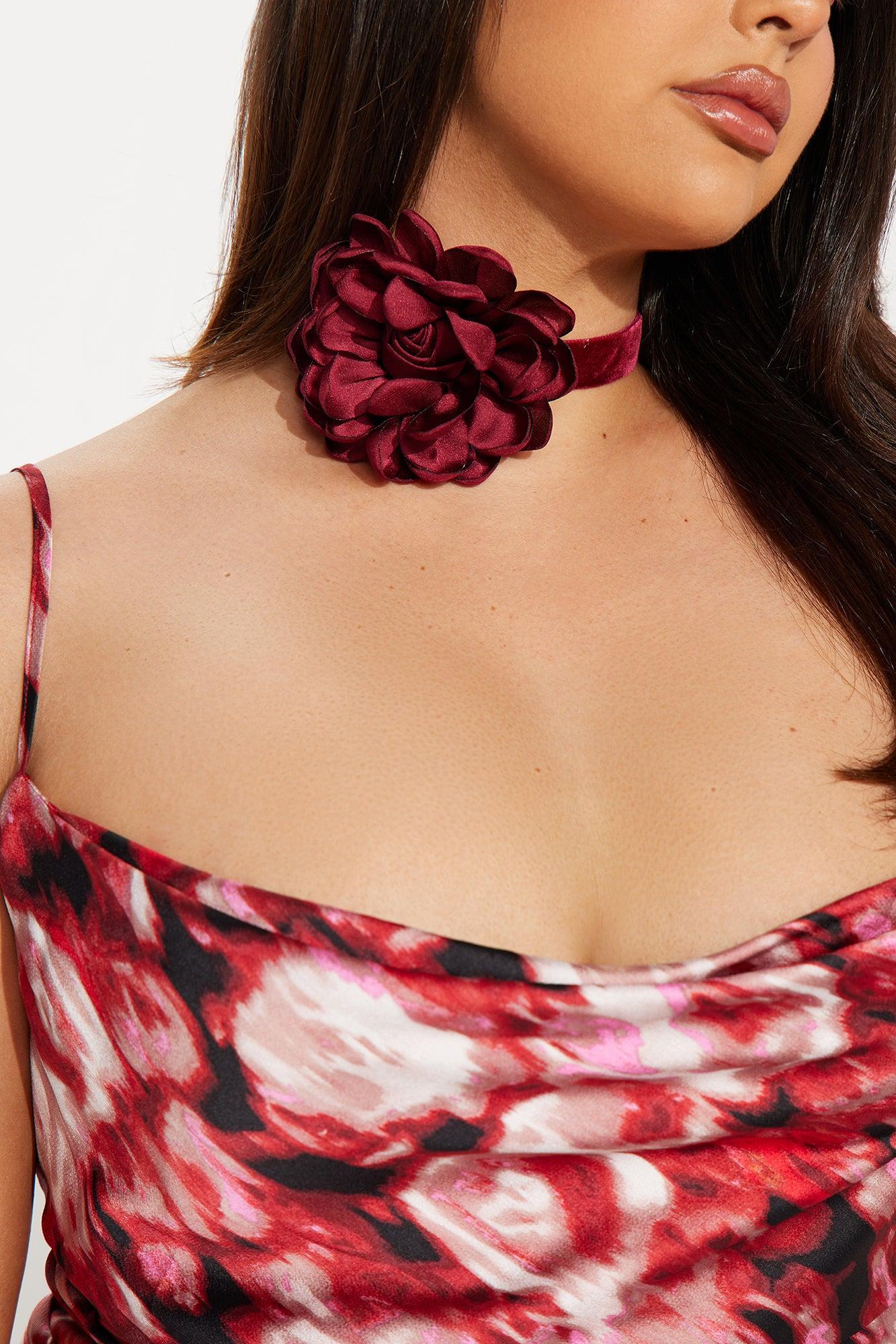 Hot Date Satin Maxi Dress - Burgundy Product Image