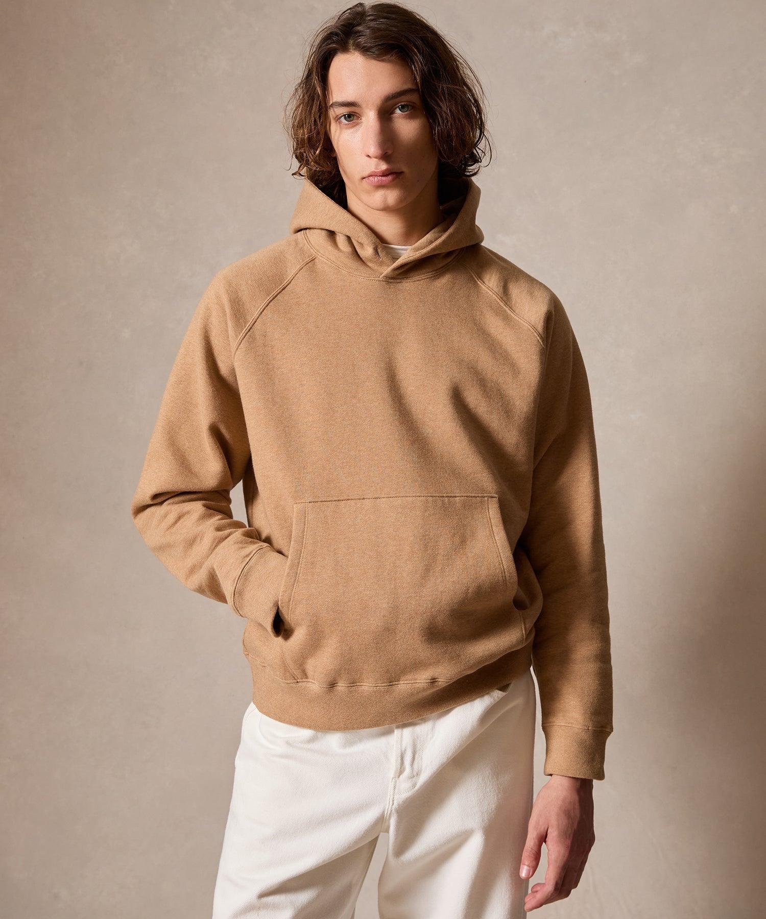 Cotton-Camelhair Fleece Hoodie in Vintage White Product Image
