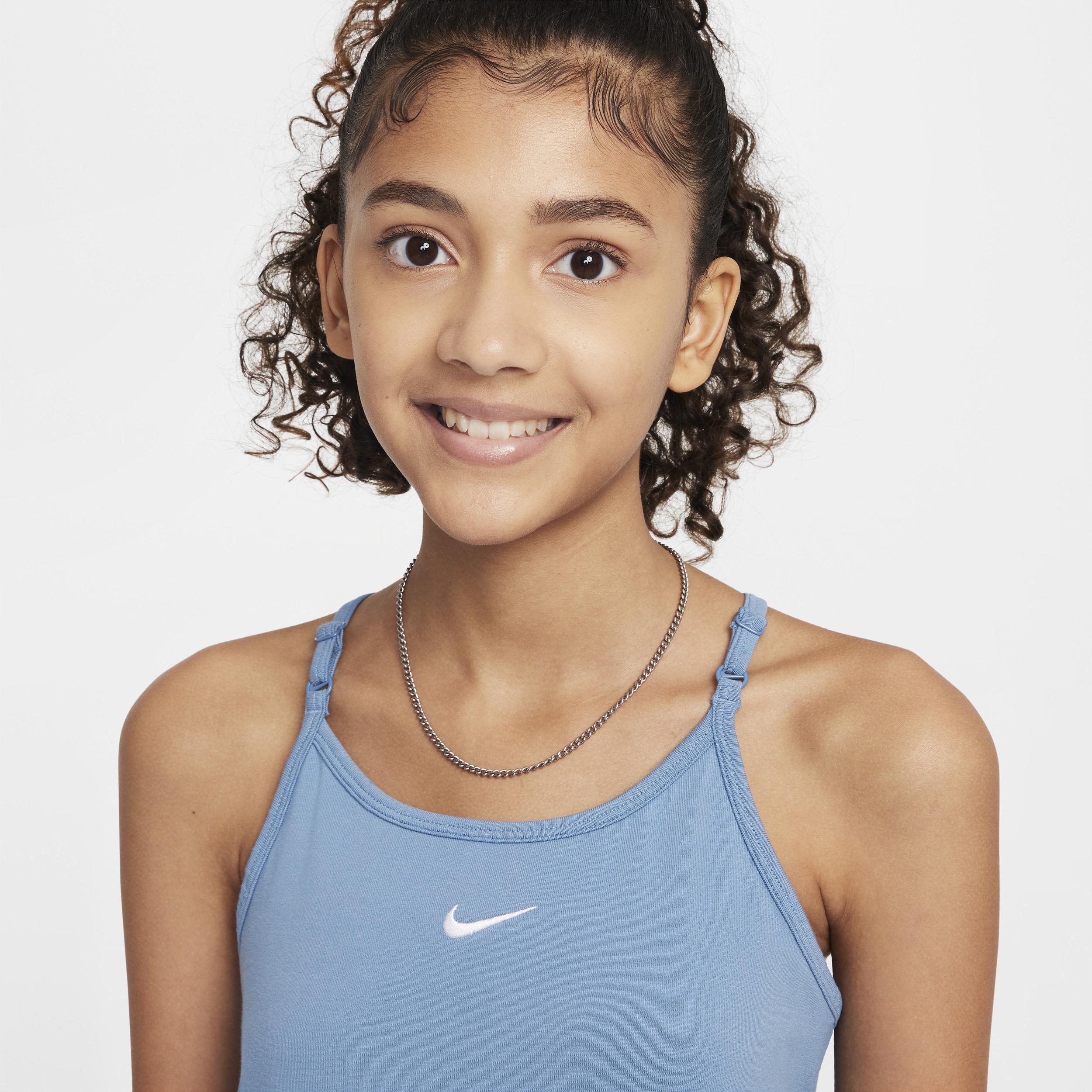 Nike Kids' Sportswear Stretch Racerback Dress in Aegean Storm/White at Nordstrom, Size Xl Product Image