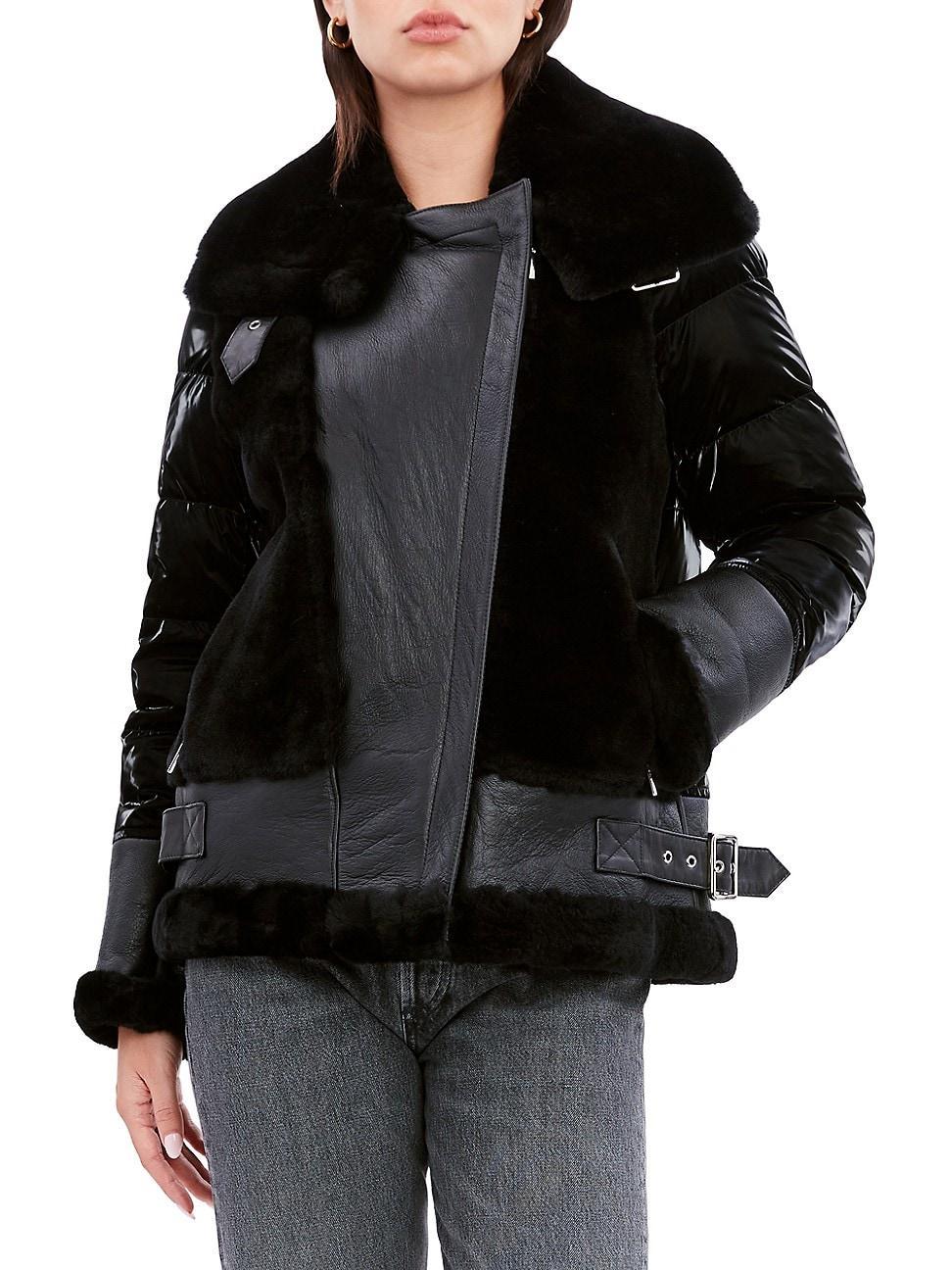 Dawn Levy Mel Shearling Panel Down Puffer Coat Product Image