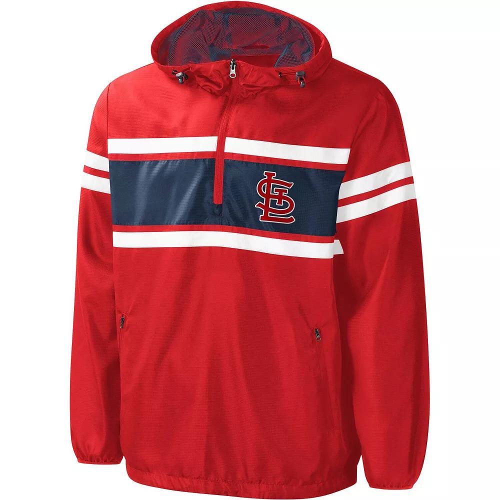 Men's G-III Sports by Carl Banks Red St. Louis Cardinals Game Score Half-Zip Windbreaker, Size: XL Product Image