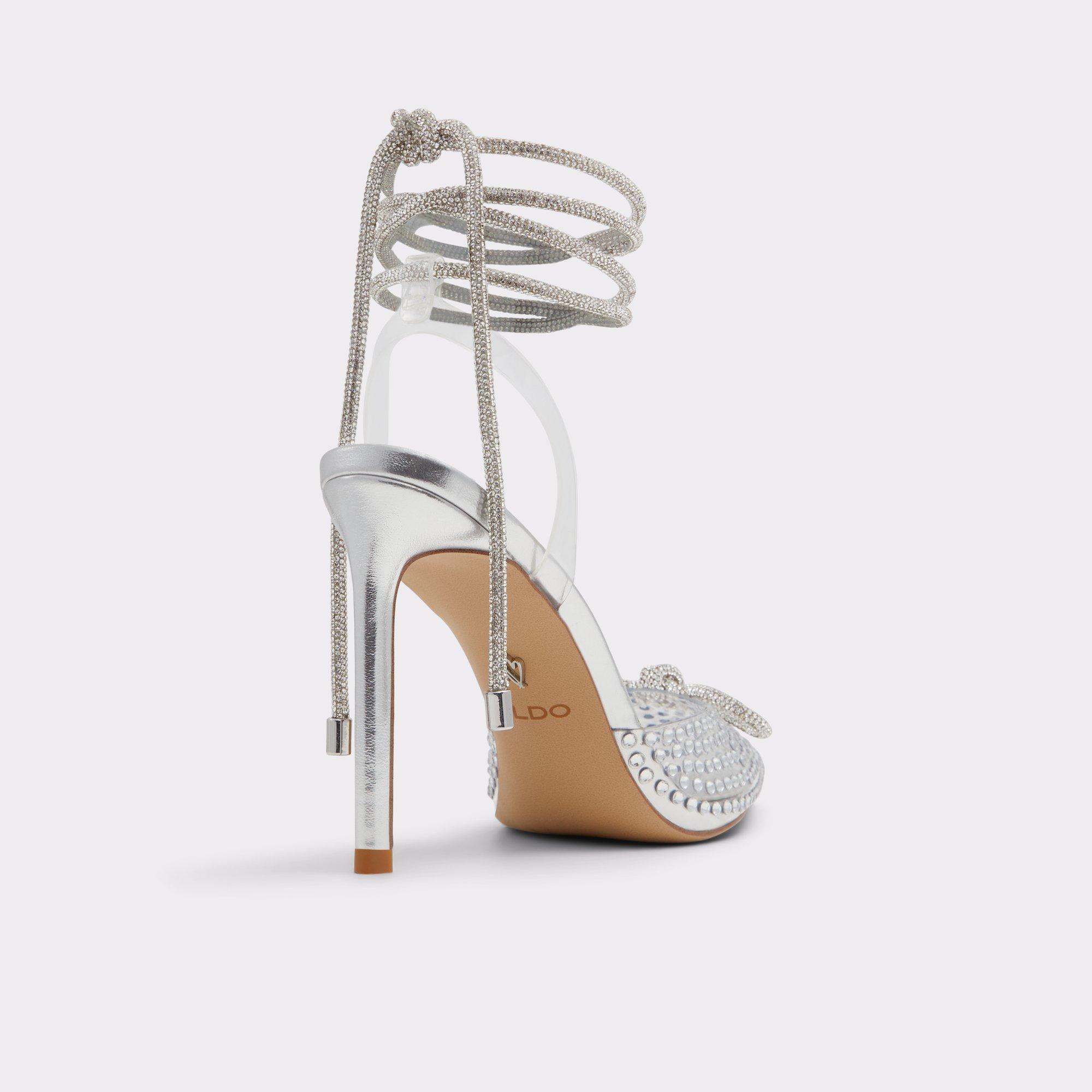 Tenzin Silver Women's Strappy Heels | ALDO US Product Image