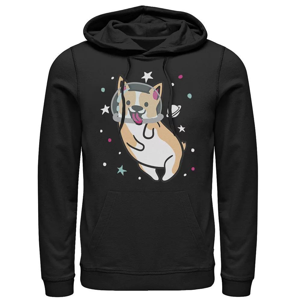 Men's Space Corgi Hoodie, Size: Large, Black Product Image