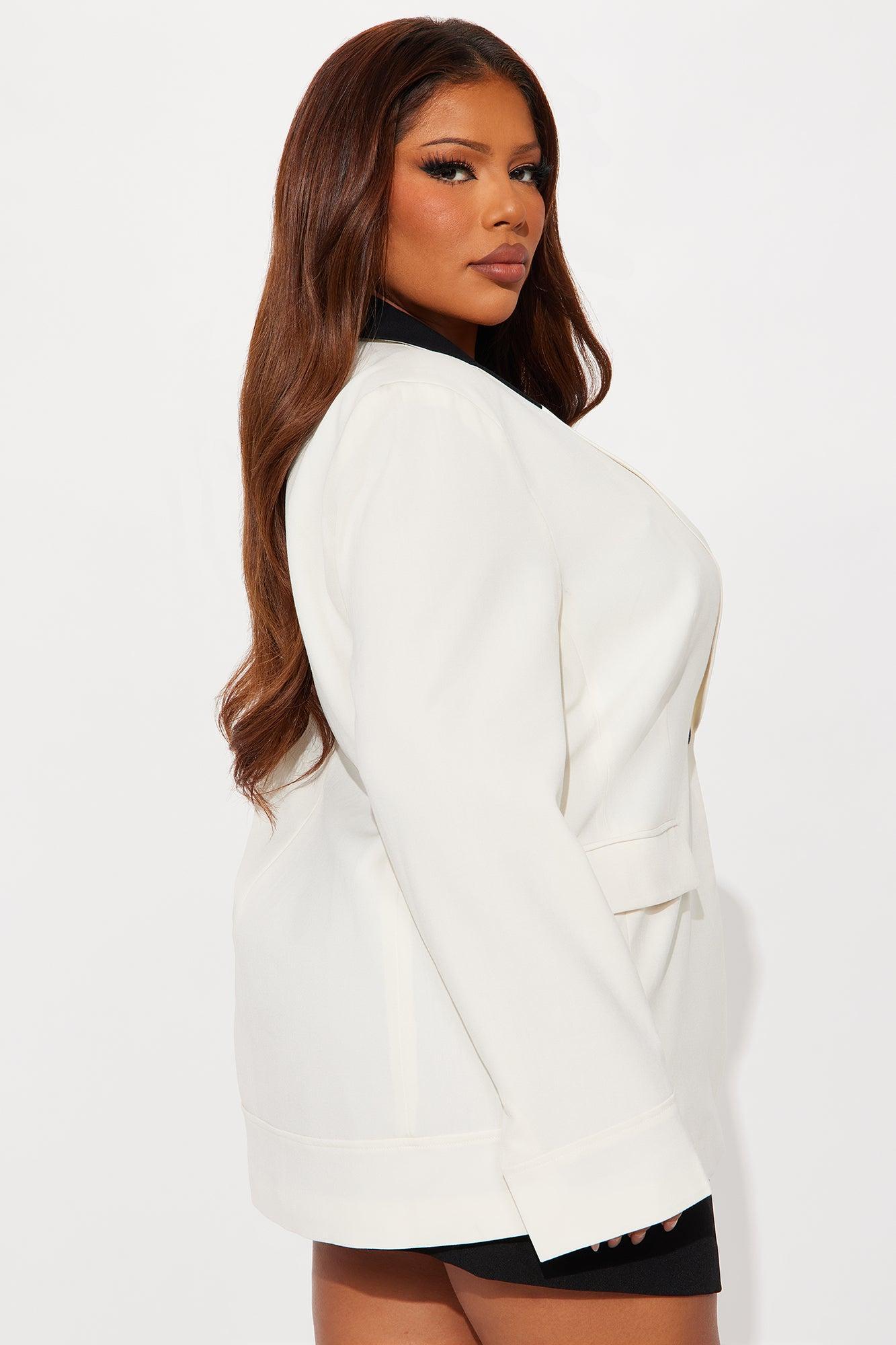 The Amalfi Fitted Blazer - Cream Product Image
