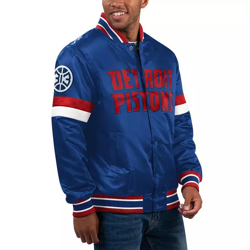 Men's Starter Black Toronto Raptors Home Game Satin Full-Snap Varsity Jacket, Size: Medium, Rpt Black Product Image