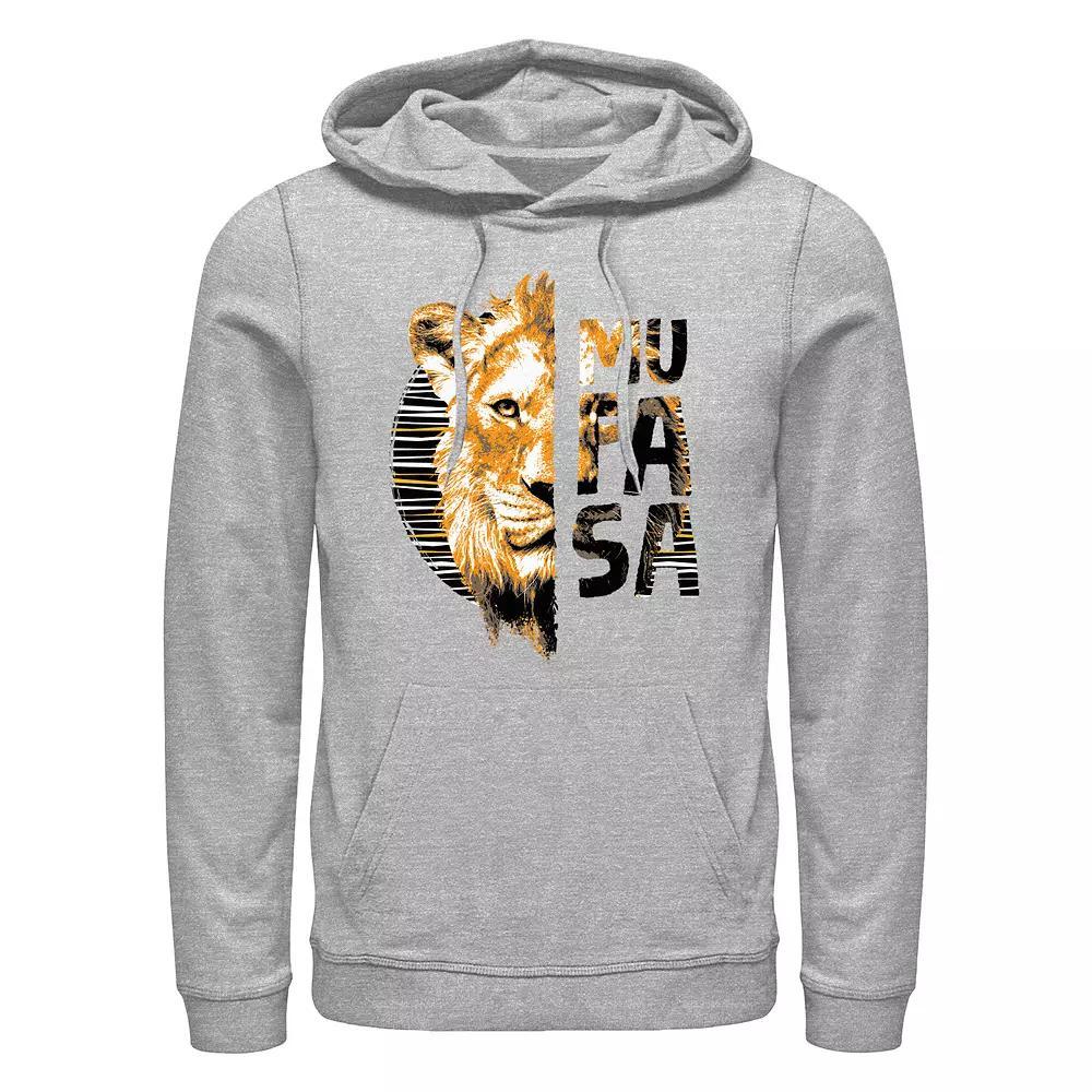 Disneys Mufasa The Lion King Head Portrait Mens Graphic Hoodie Athletic Grey Product Image