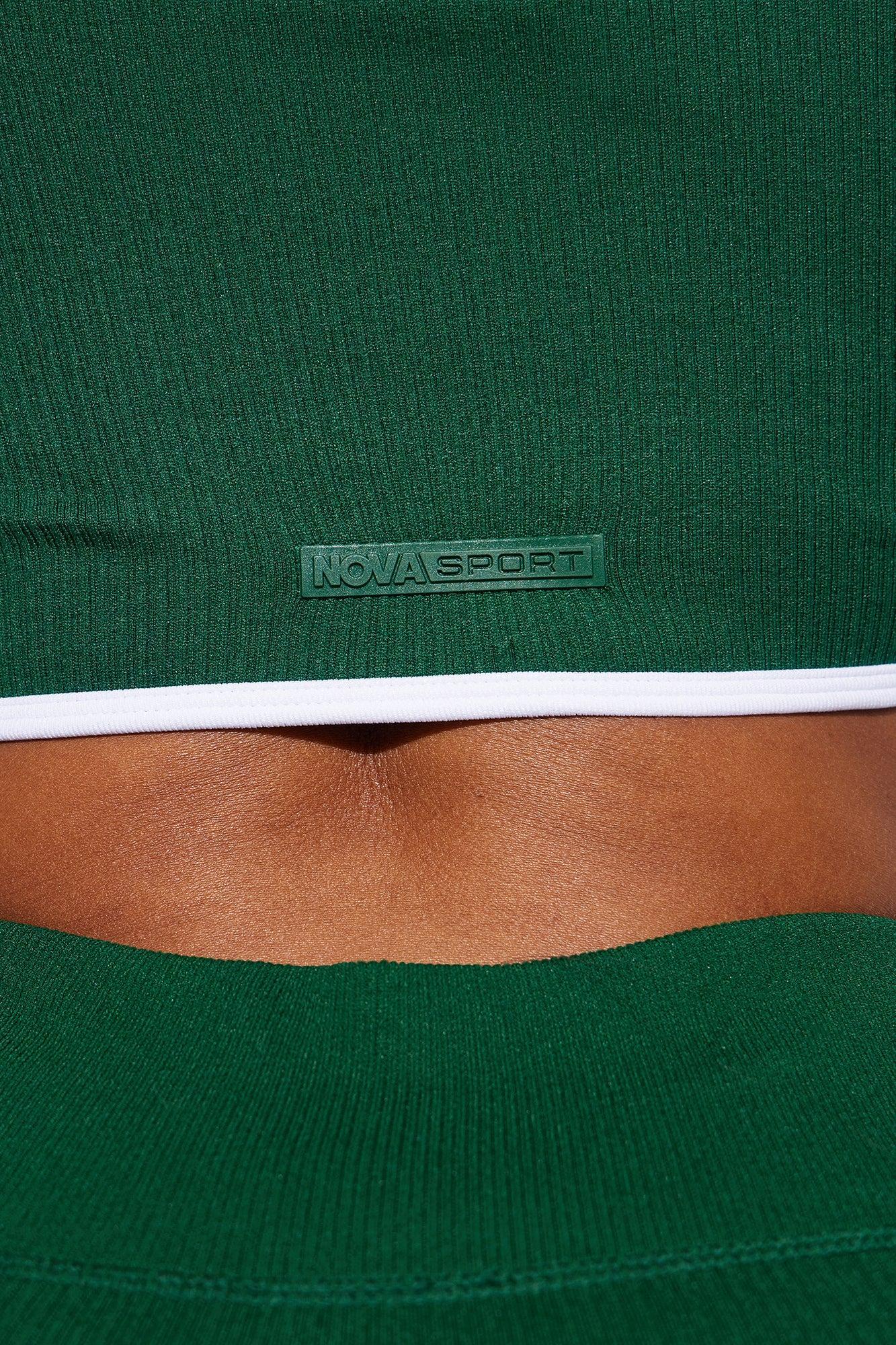 Stay Grounded Effortless Seamless Active Top - Emerald Product Image