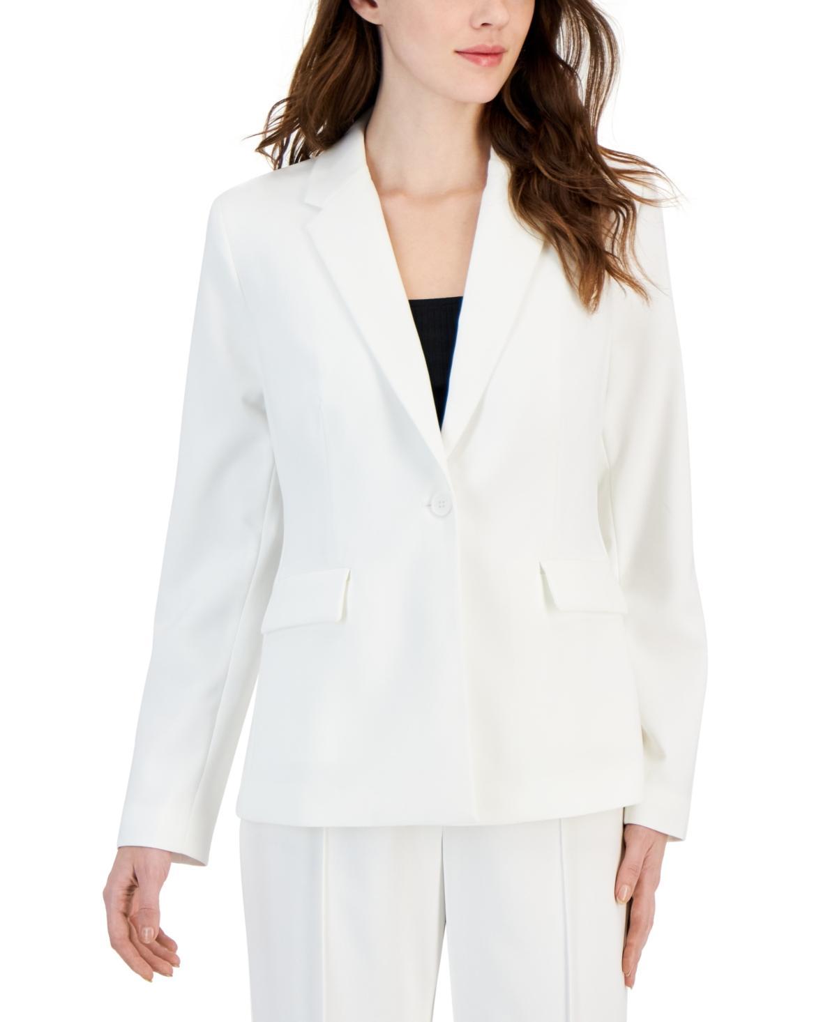 T Tahari Womens Notch-Lapel One-Button Blazer Product Image