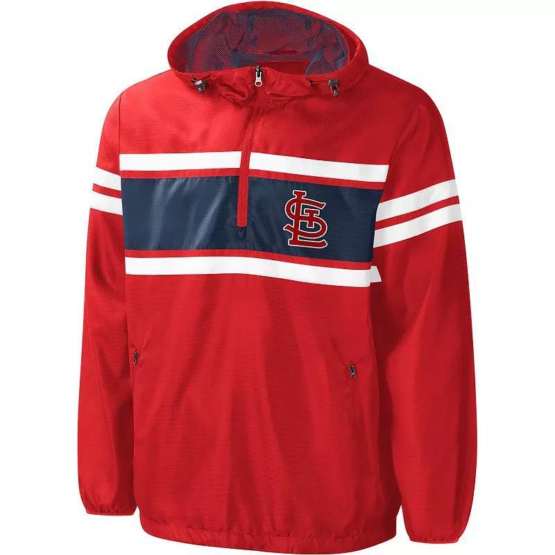 Men's G-III Sports by Carl Banks Red St. Louis Cardinals Game Score Half-Zip Windbreaker, Size: XL Product Image