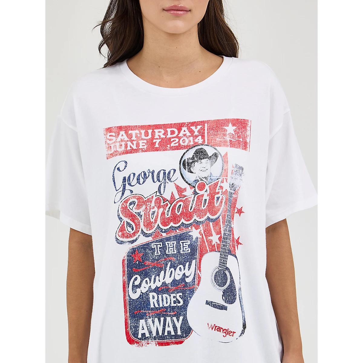 Women's Wrangler® George Strait Oversized Band Tee in Bright Product Image
