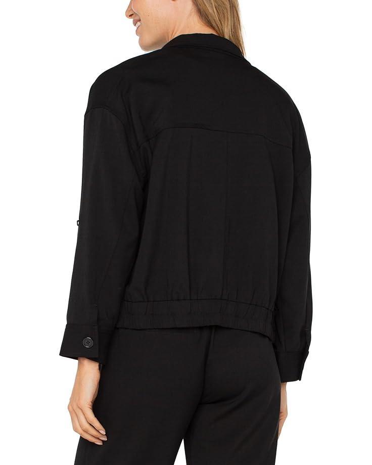 Zip Up Dolman Sleeve Matte Sateen Jacket Product Image